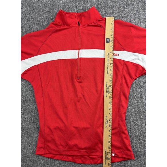 ZOIC Shirt Mens Medium Red White Cycling Jersey Half Zip Short Sleeve Bike - Picture 3 of 6